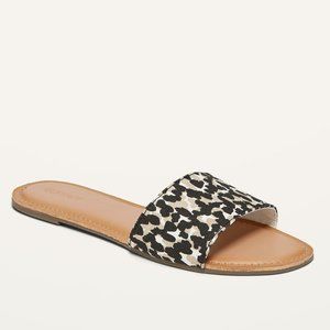Leopard Print Textile Slides